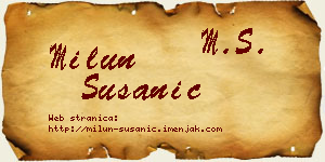 Milun Susanić vizit kartica